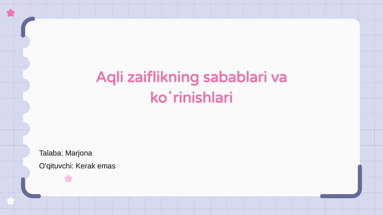 Aqli zaiflikning sabablari va koʻrinishlari 1