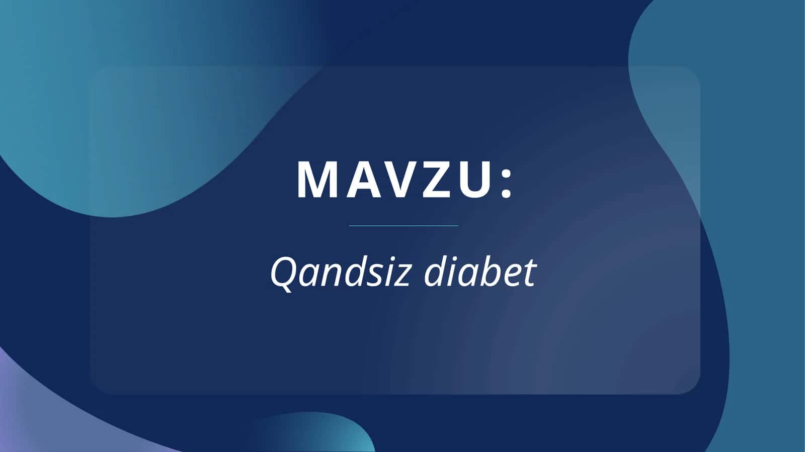 Qandsizdiabet 1