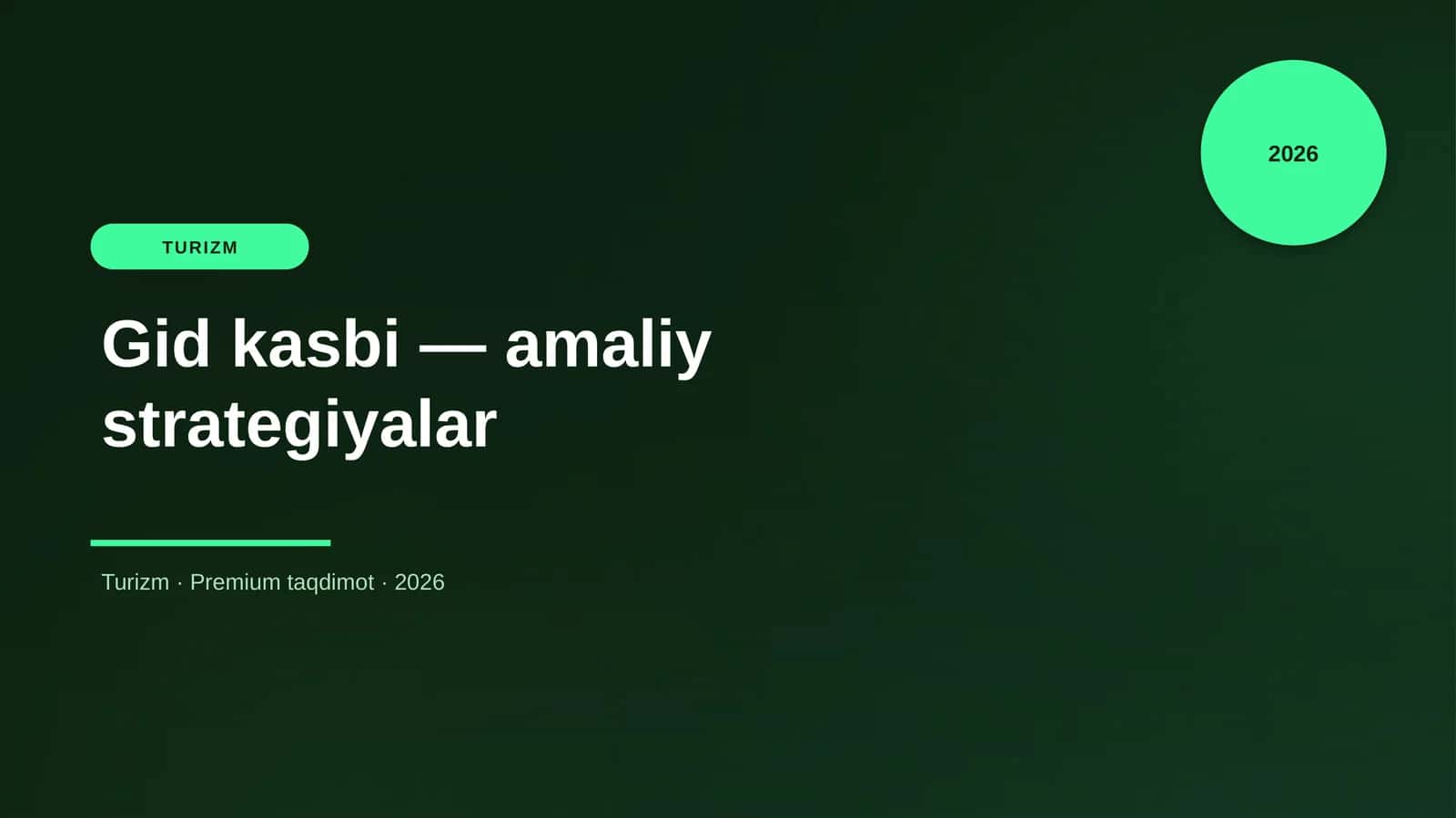 Gid kasbi — amaliy strategiyalar 1