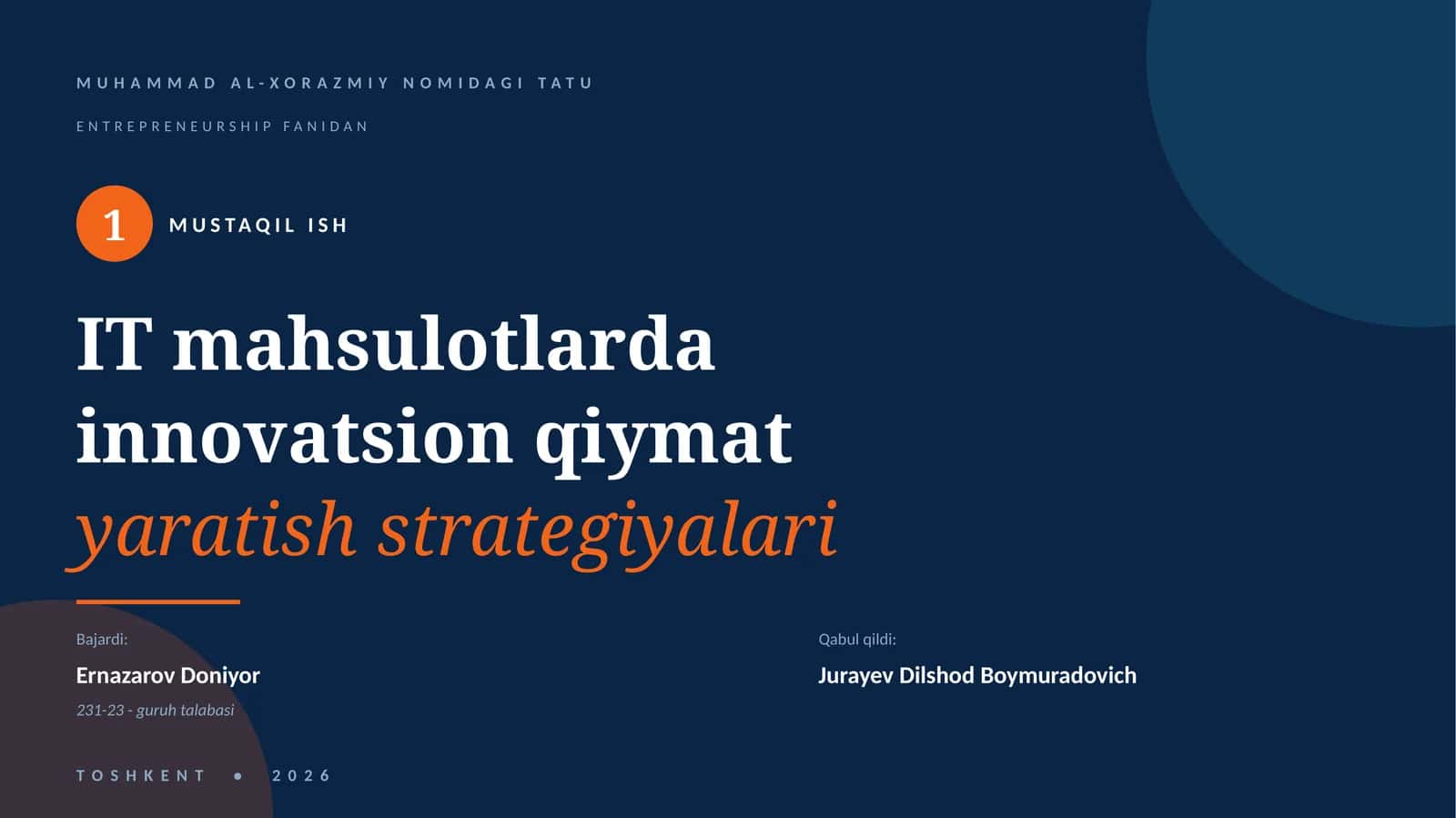 IT mahsulotlarda innovatsion qiymat yaratish strategiyalari 1