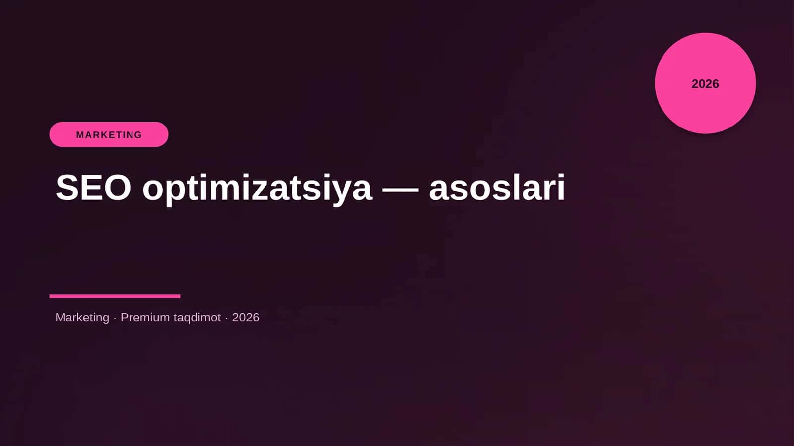 SEO optimizatsiya — asoslari 1