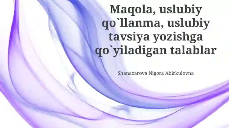 Uslubi qo`llanma yozish