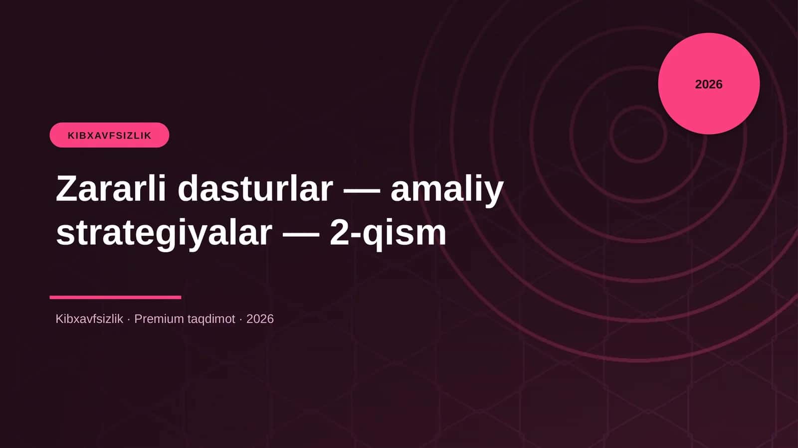 Zararli dasturlar — amaliy strategiyalar — 2-qism 1