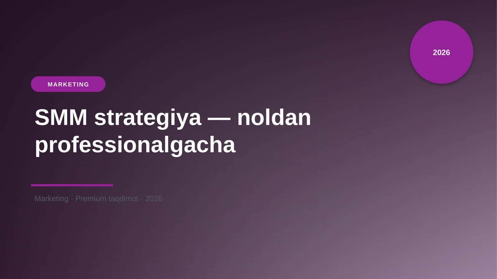SMM strategiya — noldan professionalgacha 1