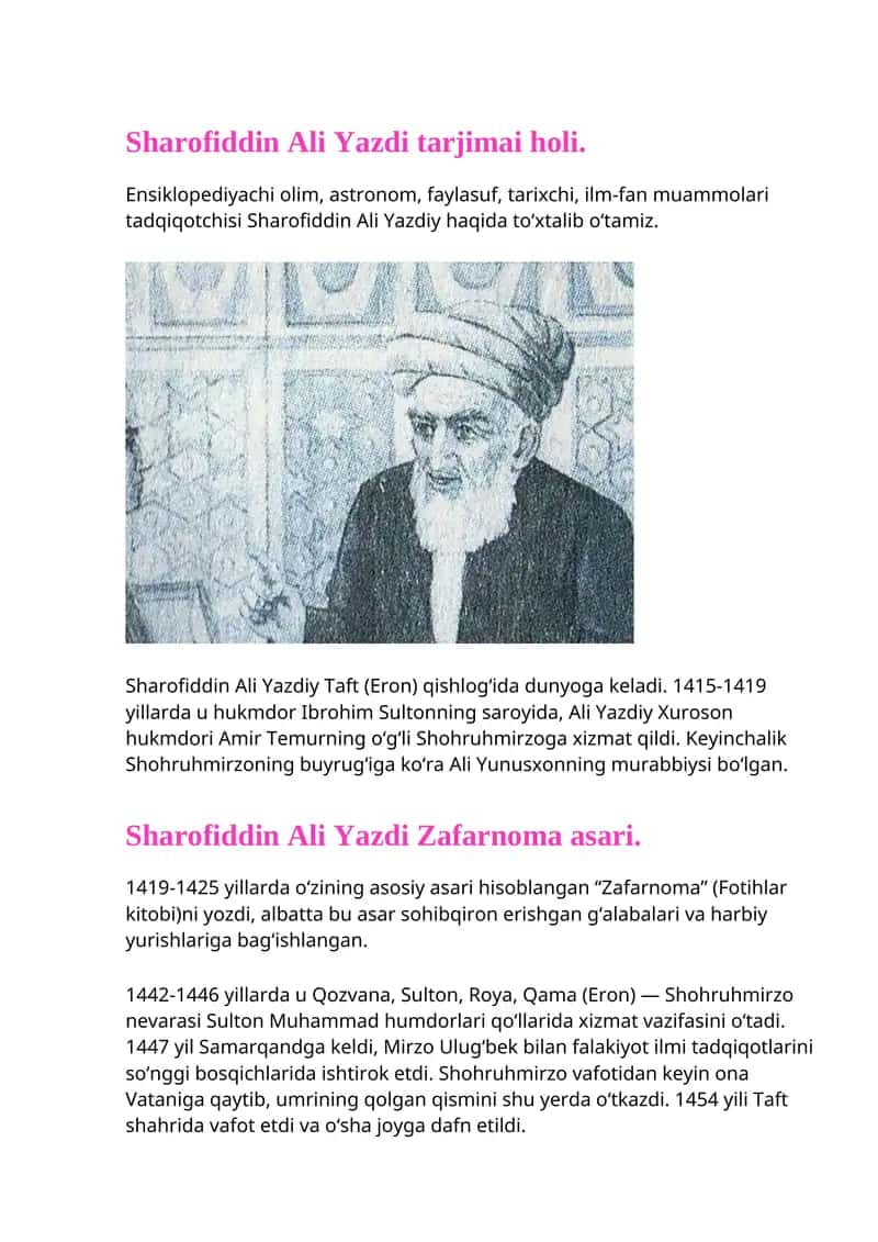 Sharofiddin Ali Yazdi 1