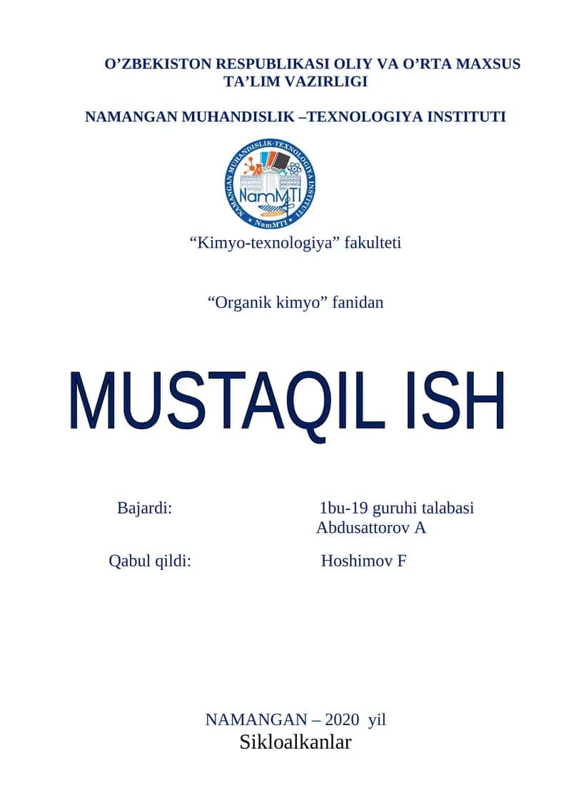 Sikloalkanlar 1