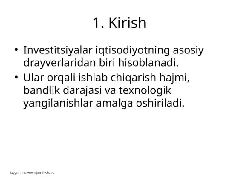Investitsiyalar 1