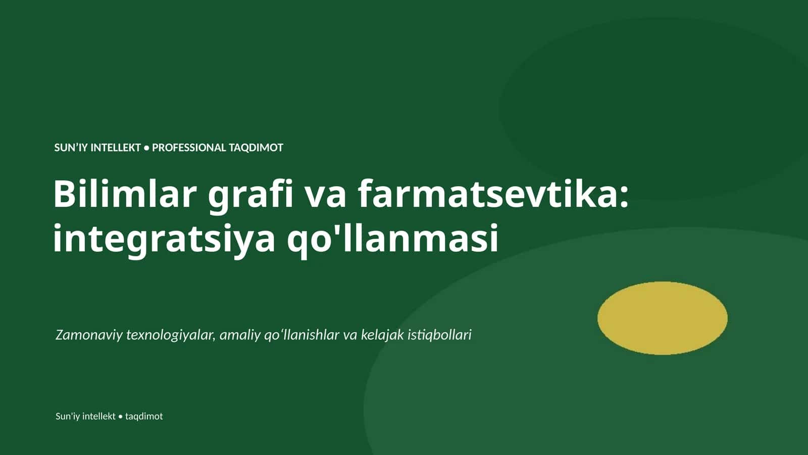 Bilimlar grafi va farmatsevtika: integratsiya qo'llanmasi 1