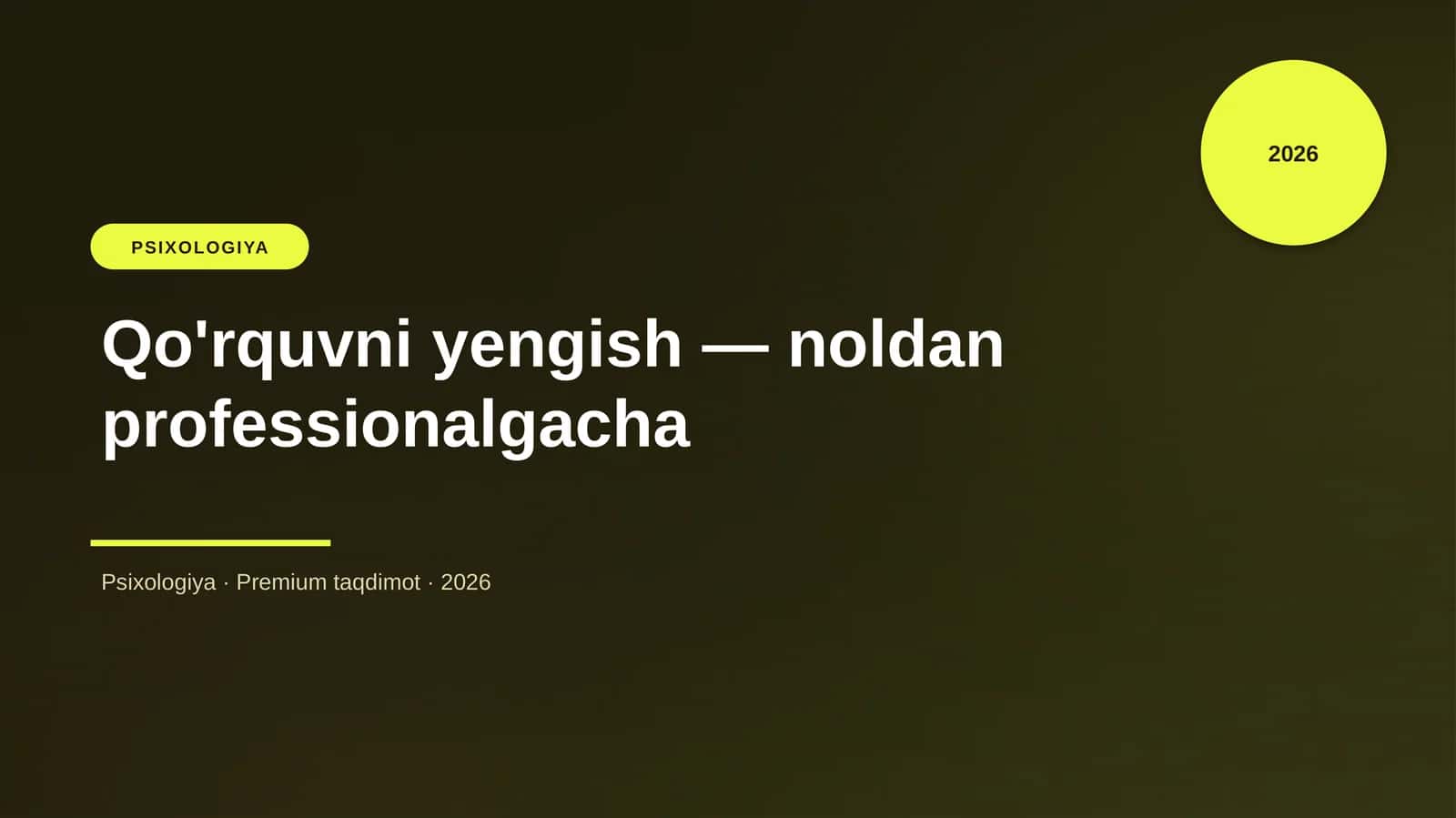 Qo'rquvni yengish — noldan professionalgacha 1