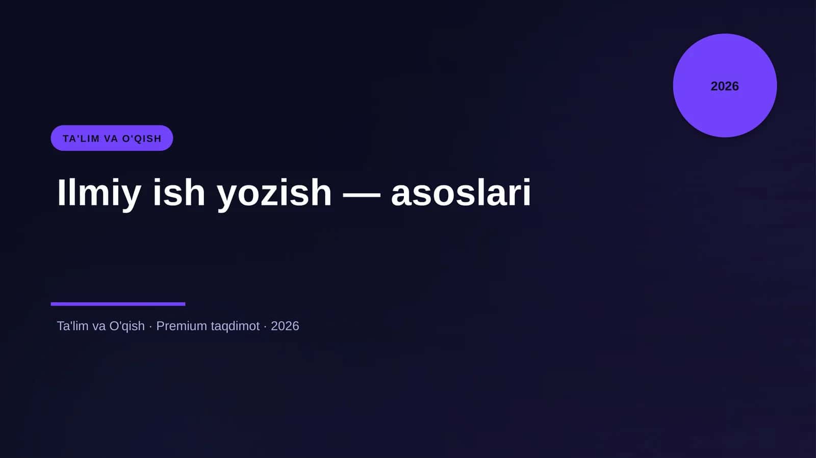 Ilmiy ish yozish — asoslari 1