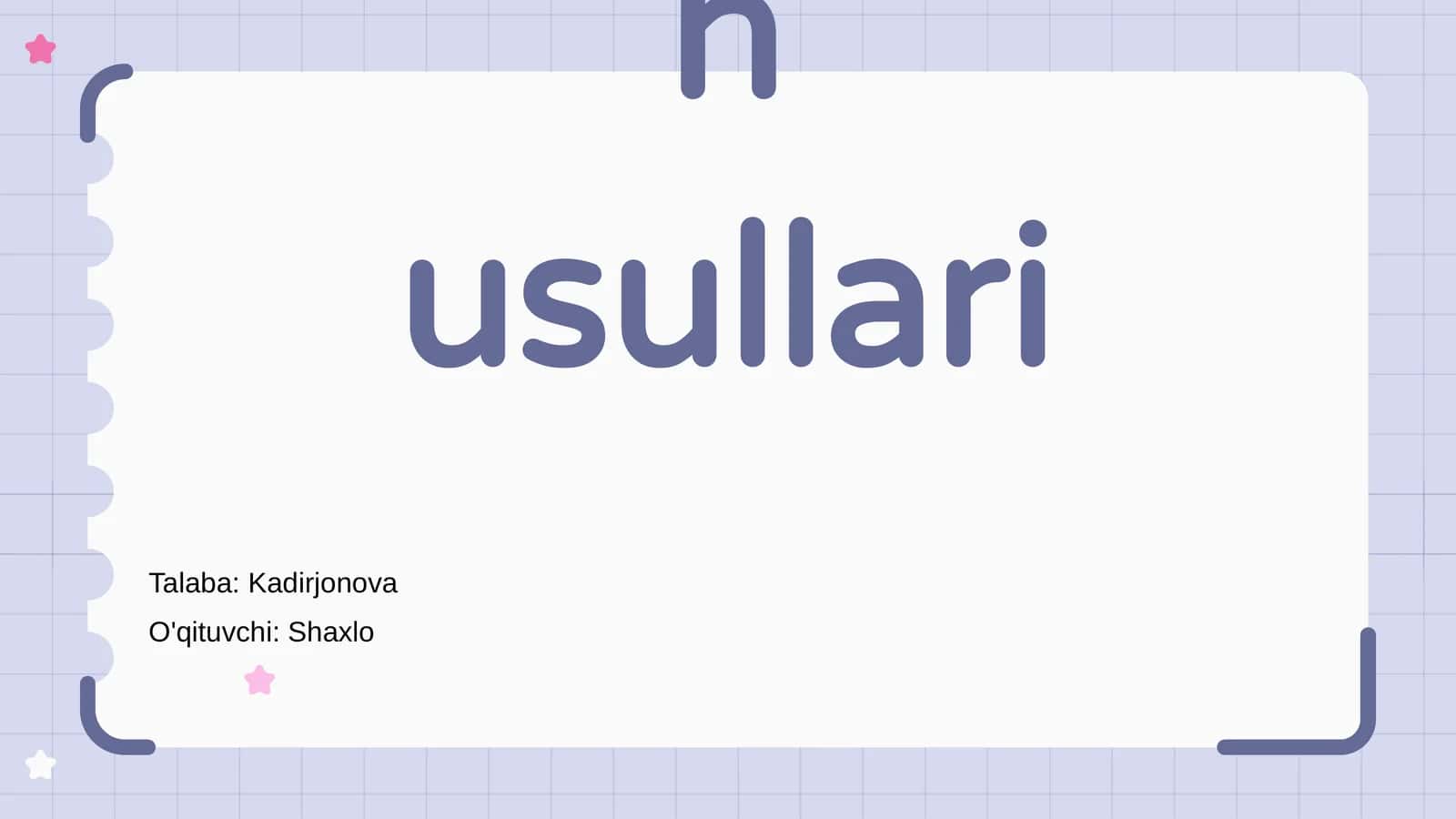 Odam genetikasi va oʼrganish usullari 1