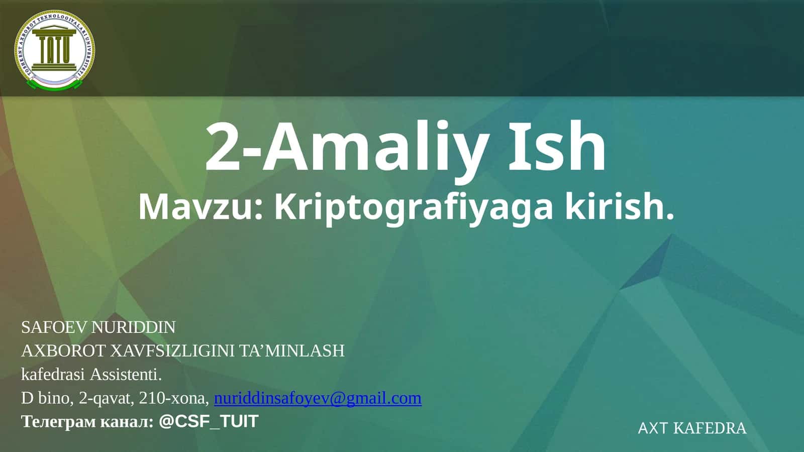 Kriptografiyagakirish 1