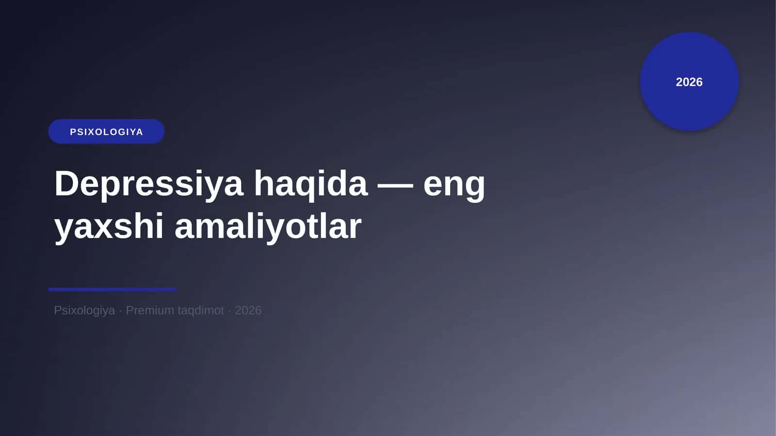 Depressiya haqida — eng yaxshi amaliyotlar 1