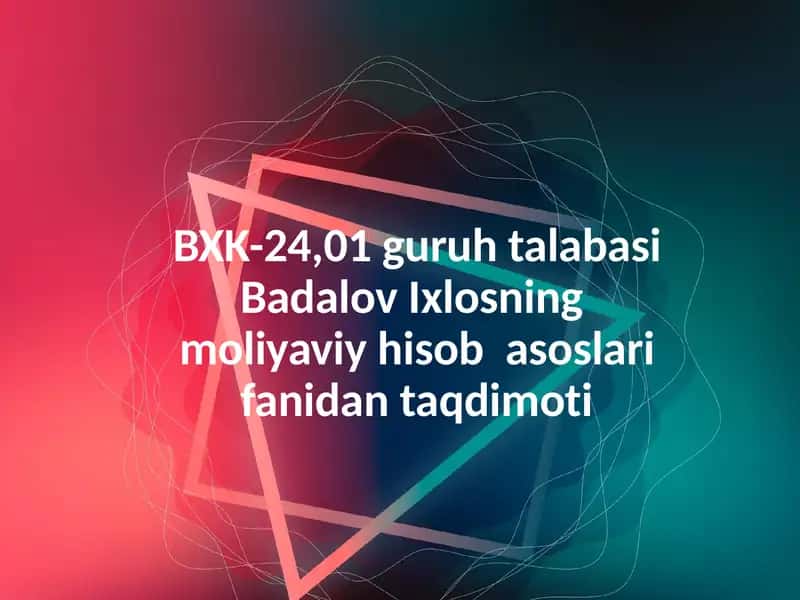 Kreditorlik qarzlar hisobi. 1