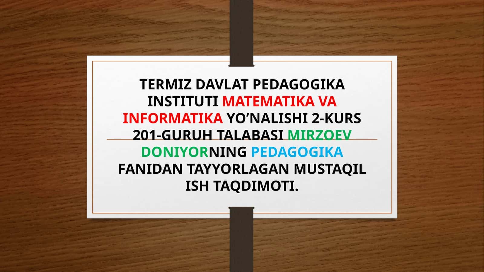 Matematika va informatika ta'limi 1
