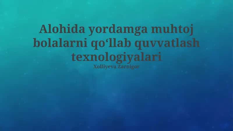 Sog'liqni saqlash va reabilitatsiyada texnologiyalar 1