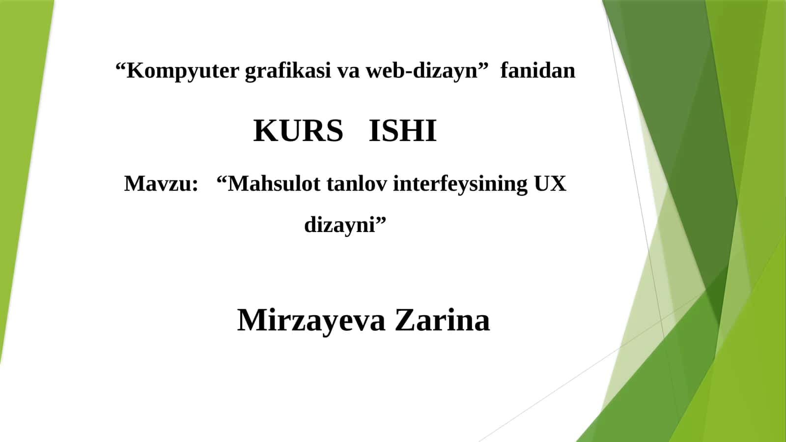 "Kompyutergrafikasi va web-dizayn fanidan KURS ISHI" 1