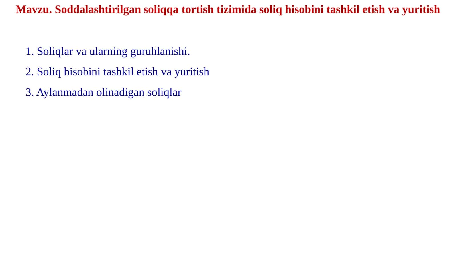 Soddalashtirilgan soliqqa tortish tizimida soliq hisobini tashkil etish va yuritish 1