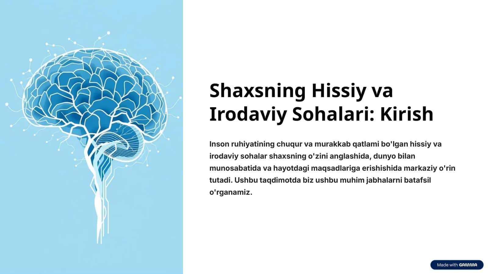 Hissiy va Irodaviy Sohalari 1