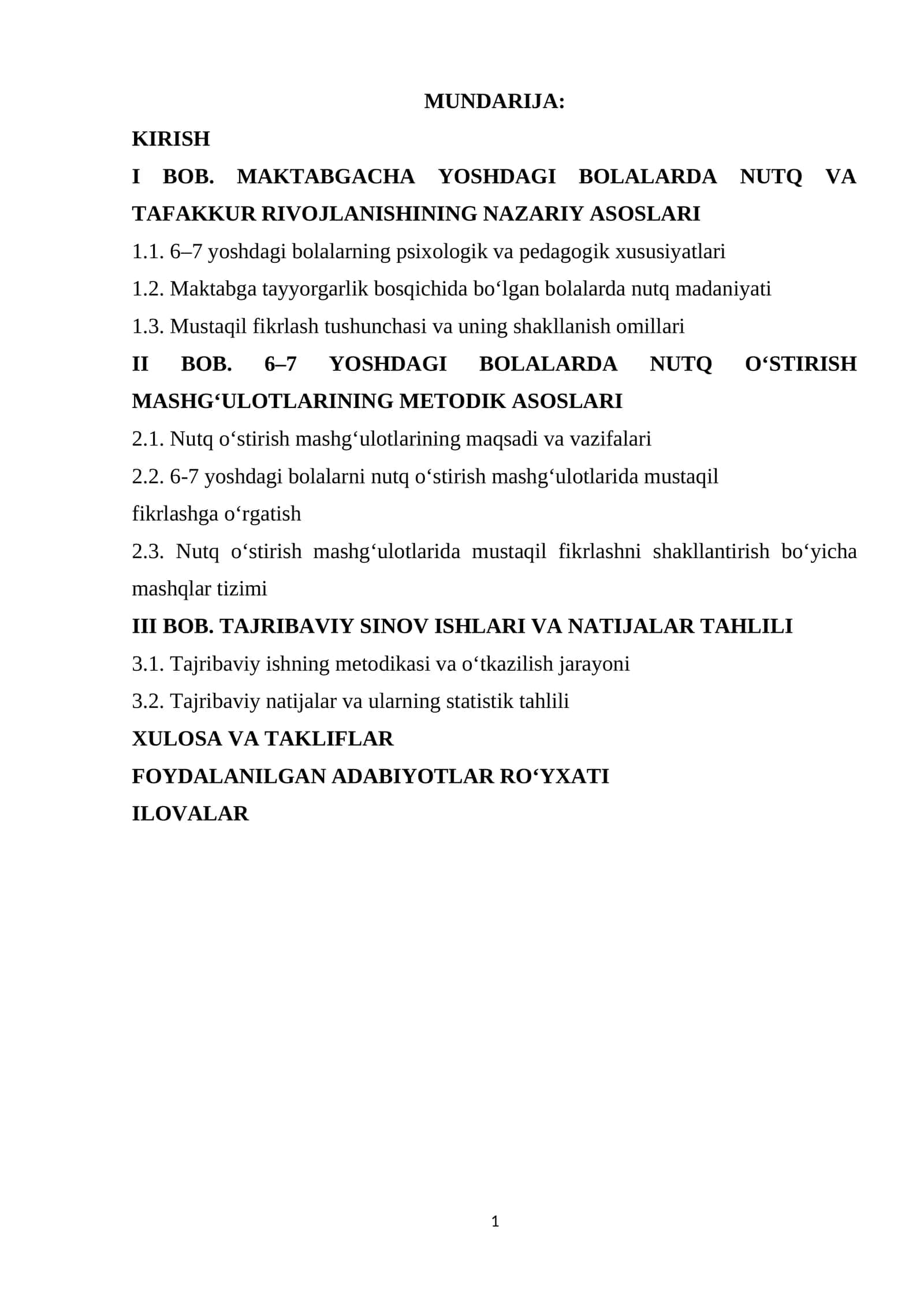 MAKTABGACHA YOSHDAGI BOLALARDA NUTQ VA TAFAKKUR RIVOJLANISHINING METODIK ASOSLARI 1