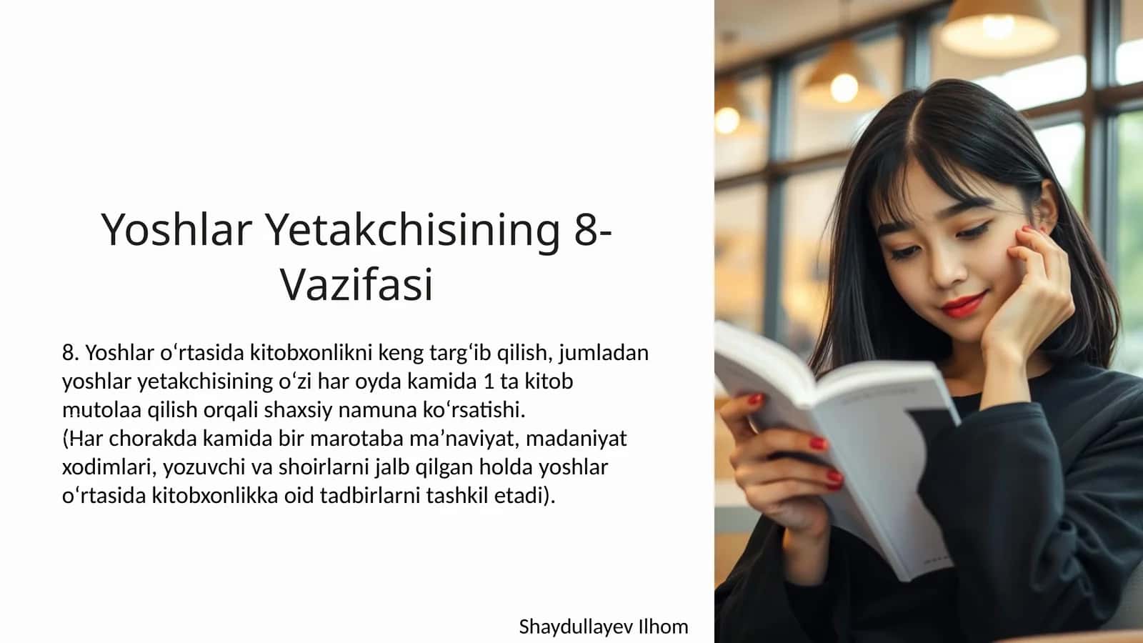 Yoshlar Yetakchisining 8-Vazifasi 1