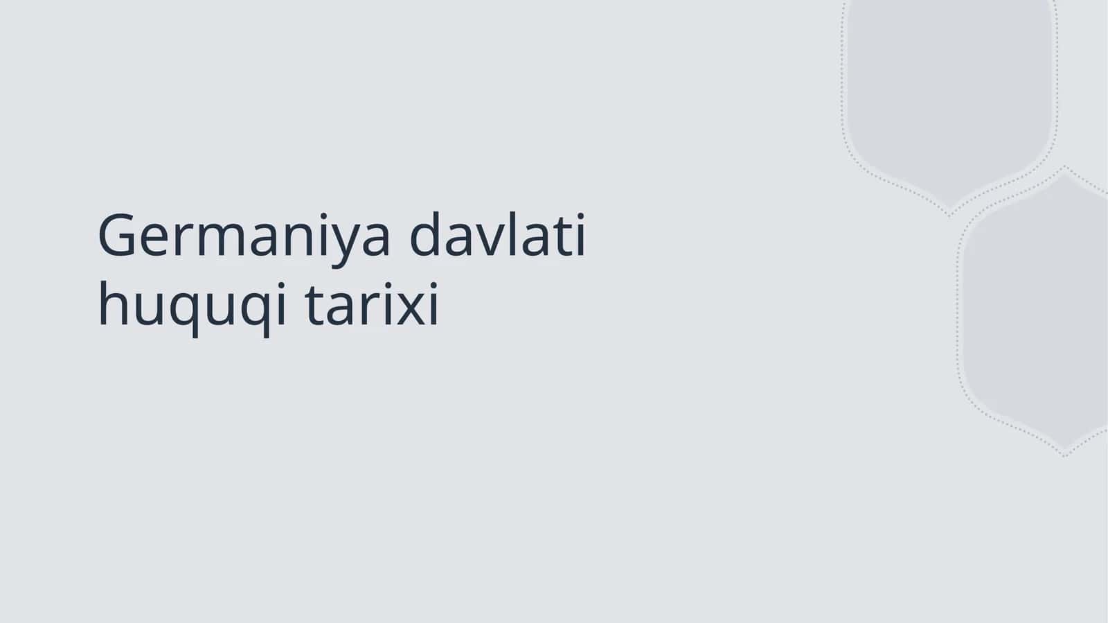 Germaniya davlati huquqi tarixi 1