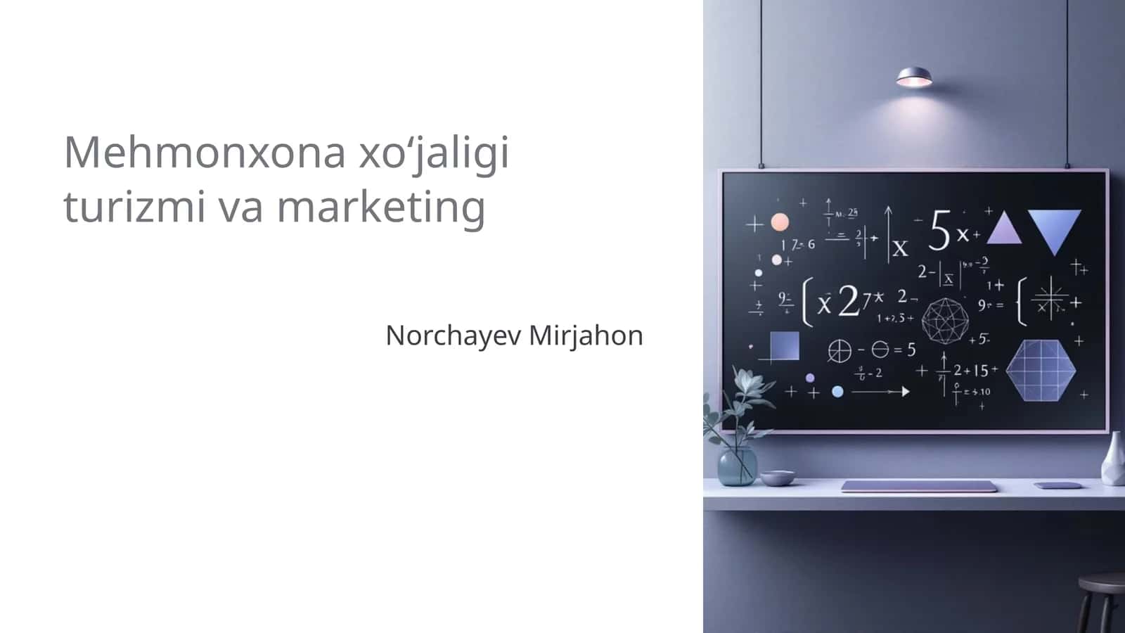 Mehmonxona xoʻjaligi turizmi va marketing 1