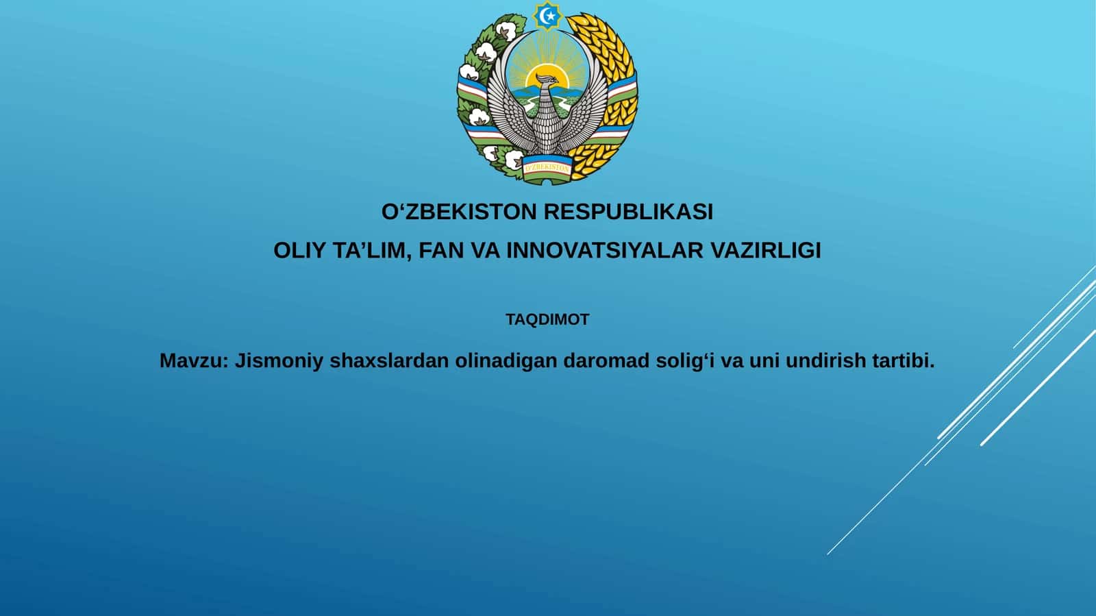 Jismoniy shaxslardan olinadigan daromad solig'i 1