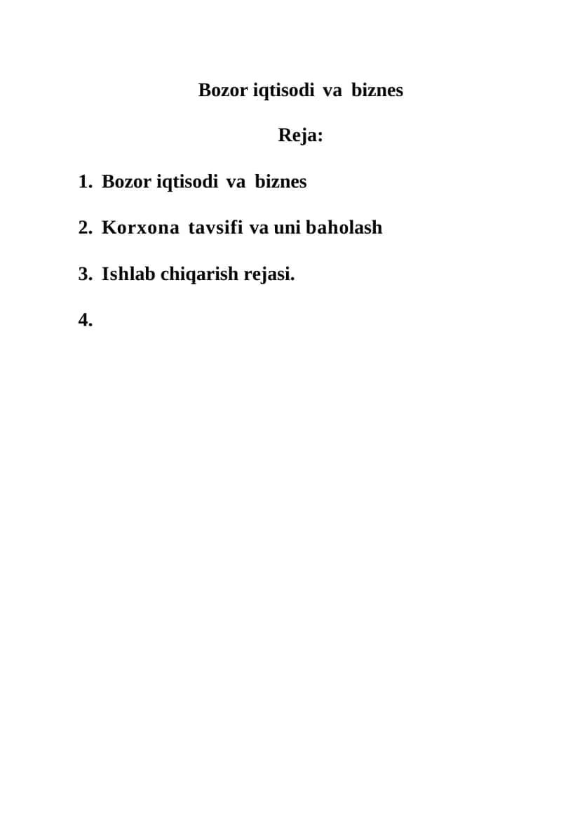 Bozor iqtisodi va biznes 1