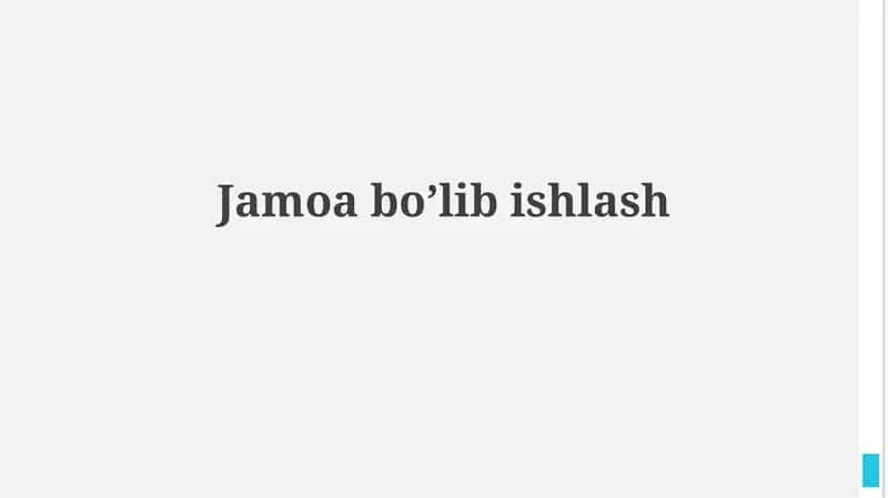 Jamoaviy ish 1