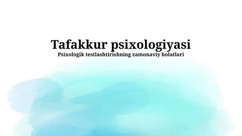 Tafakkur psixologiyasi 1
