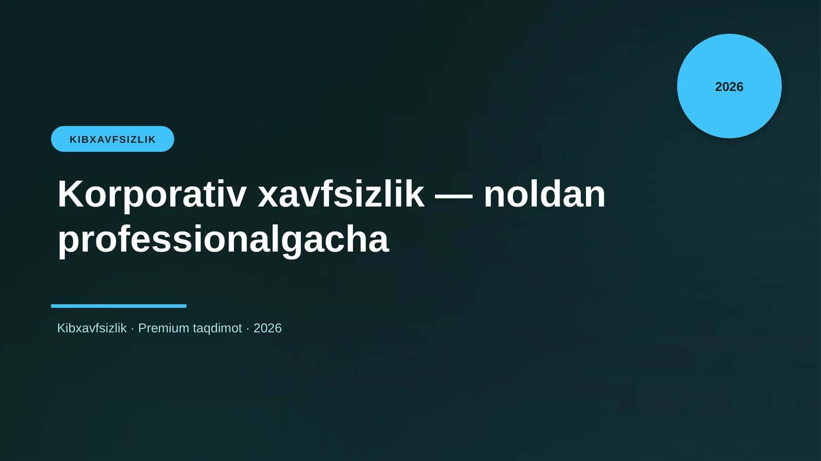 Korporativ xavfsizlik — noldan professionalgacha 1