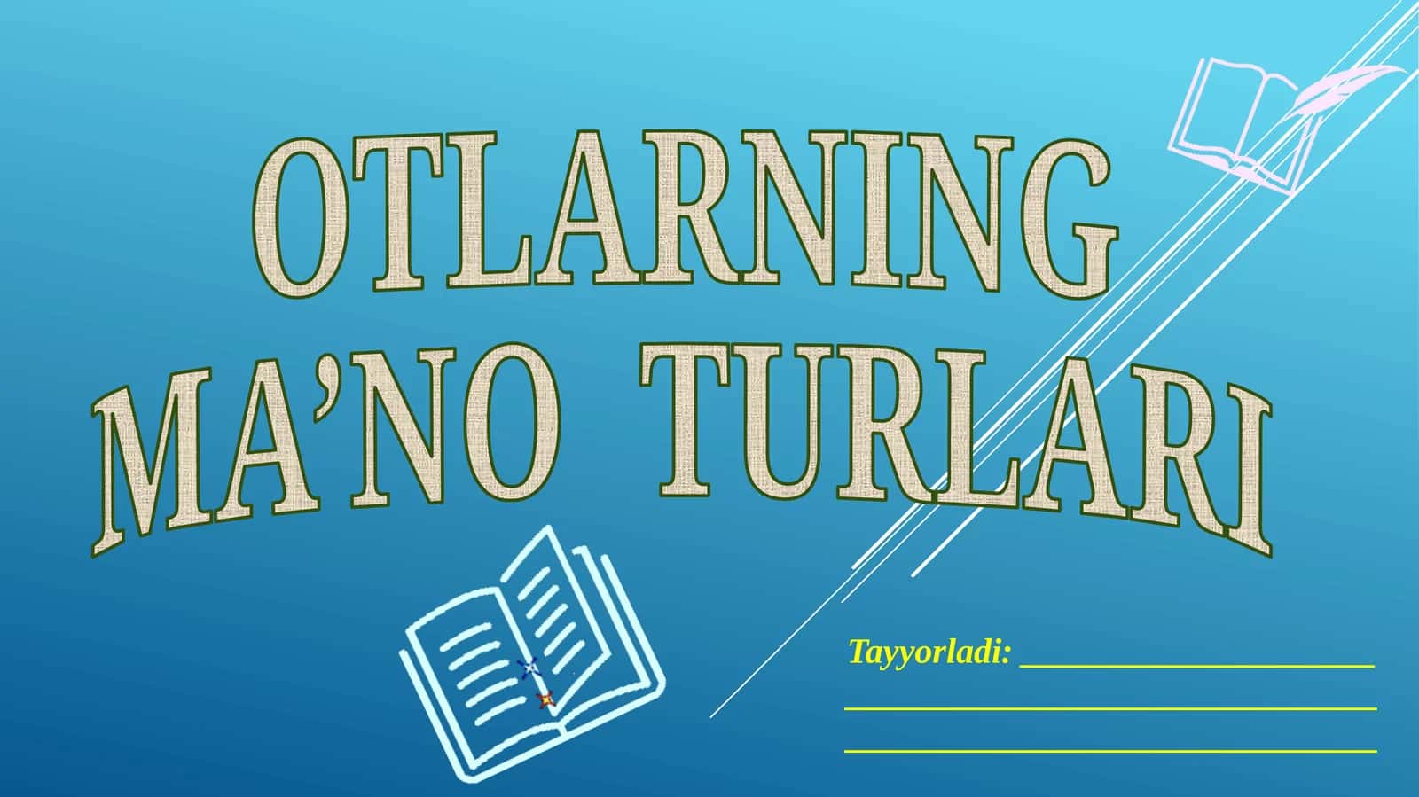 OTLARNING MA’NO  TURLARI. 3-sinf Ona tili dars ishlanma 1