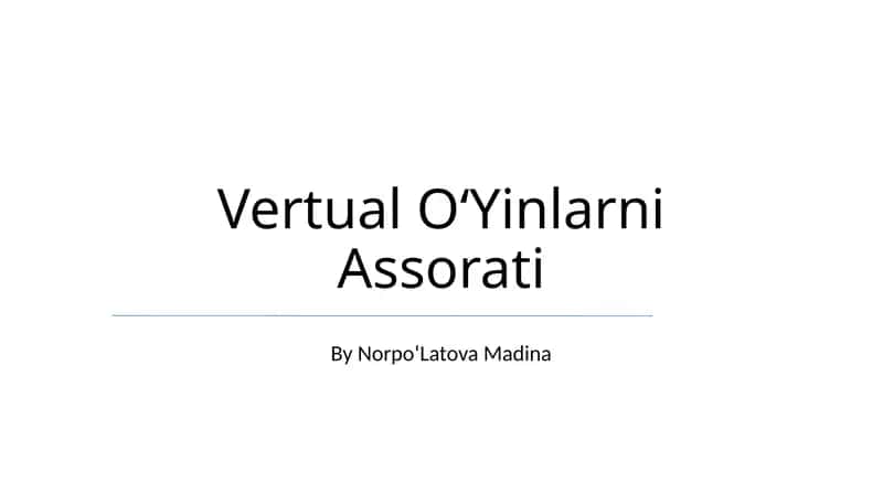Vertual OʻYinlarni Assorati 1
