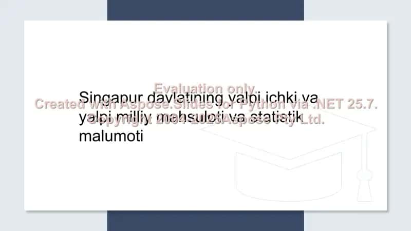 Singapur davlatining yalpi ichki va yalpi milliy mahsuloti va statistik malumoti 1