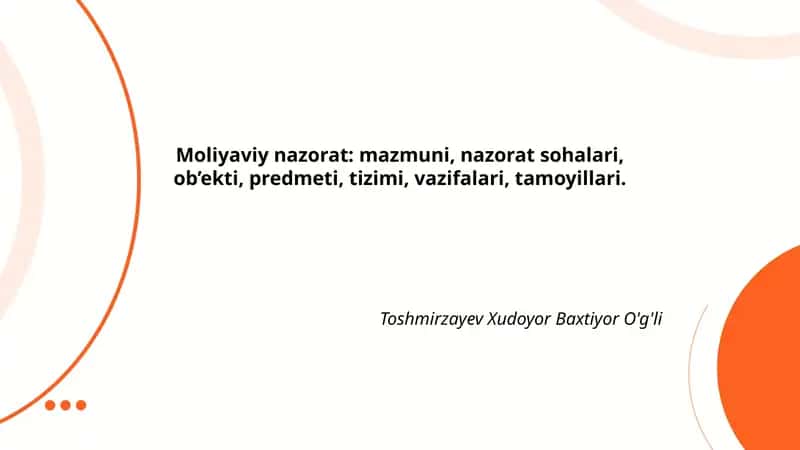 Moliyaviy nazorat 1