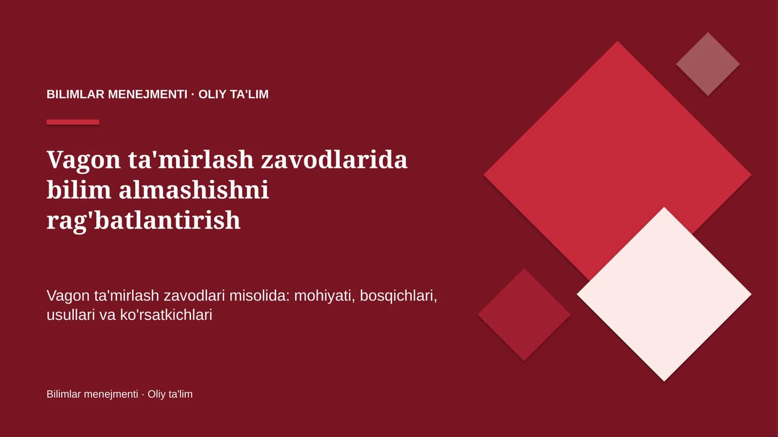vagon ta'mirlash zavodlarida bilim almashishni rag'batlantirish 4946 1