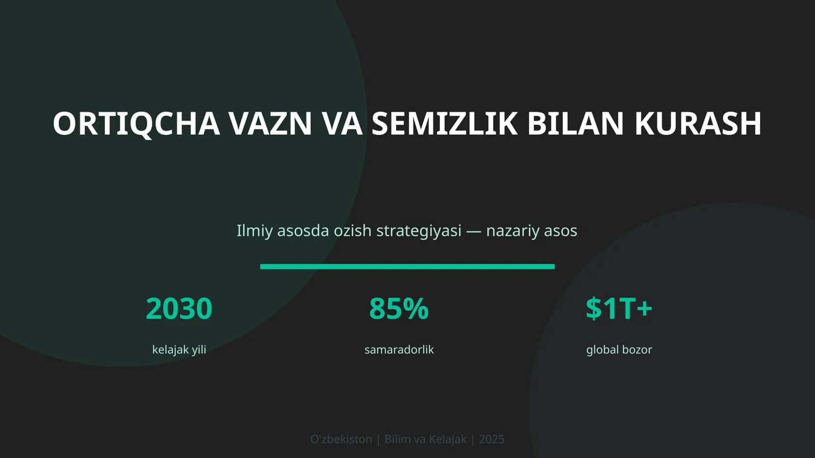 Ortiqcha vazn va semizlik bilan kurash 1