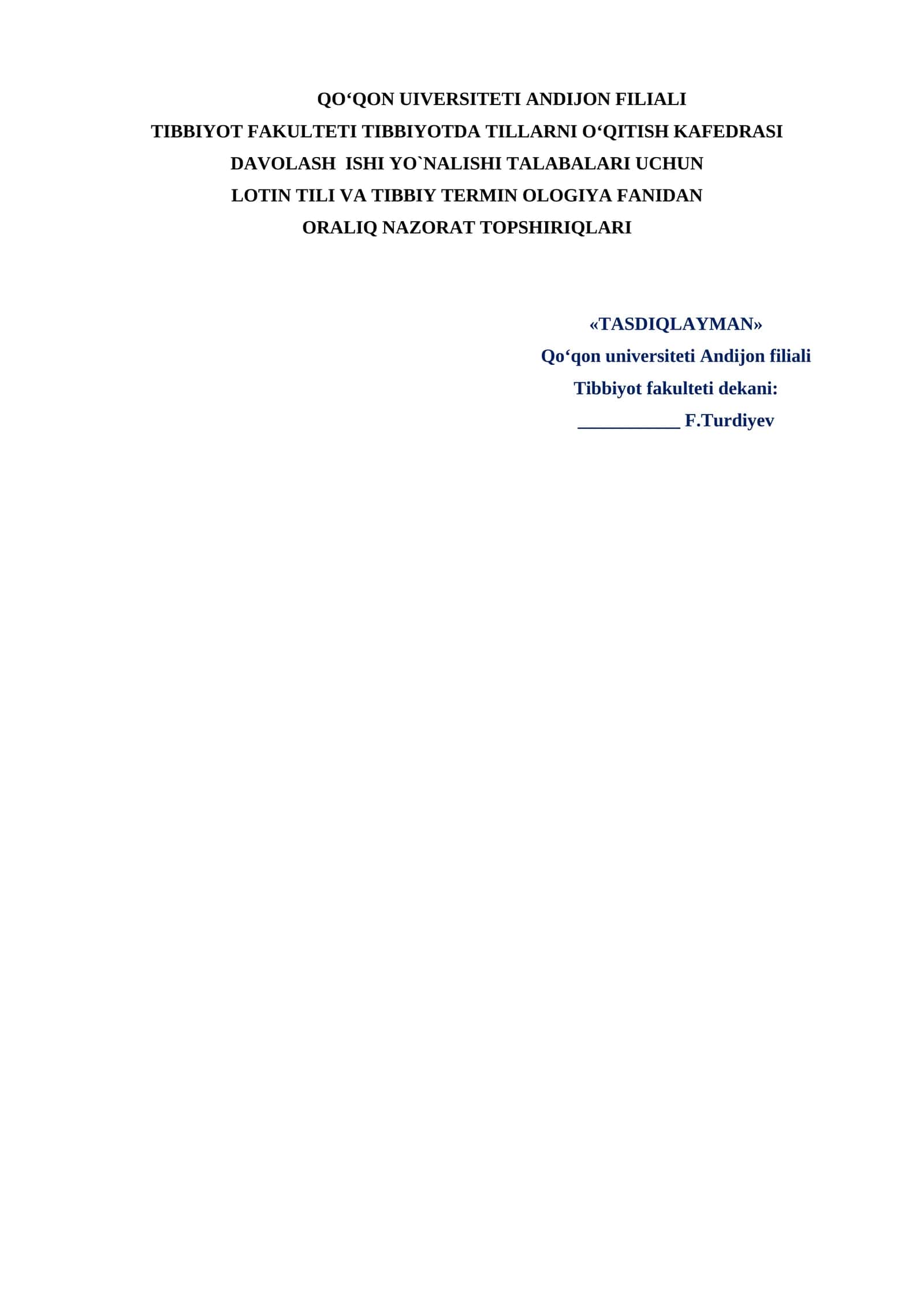 Berilgan anatomik atamalarni lugat shaklida tarjima qiling 1