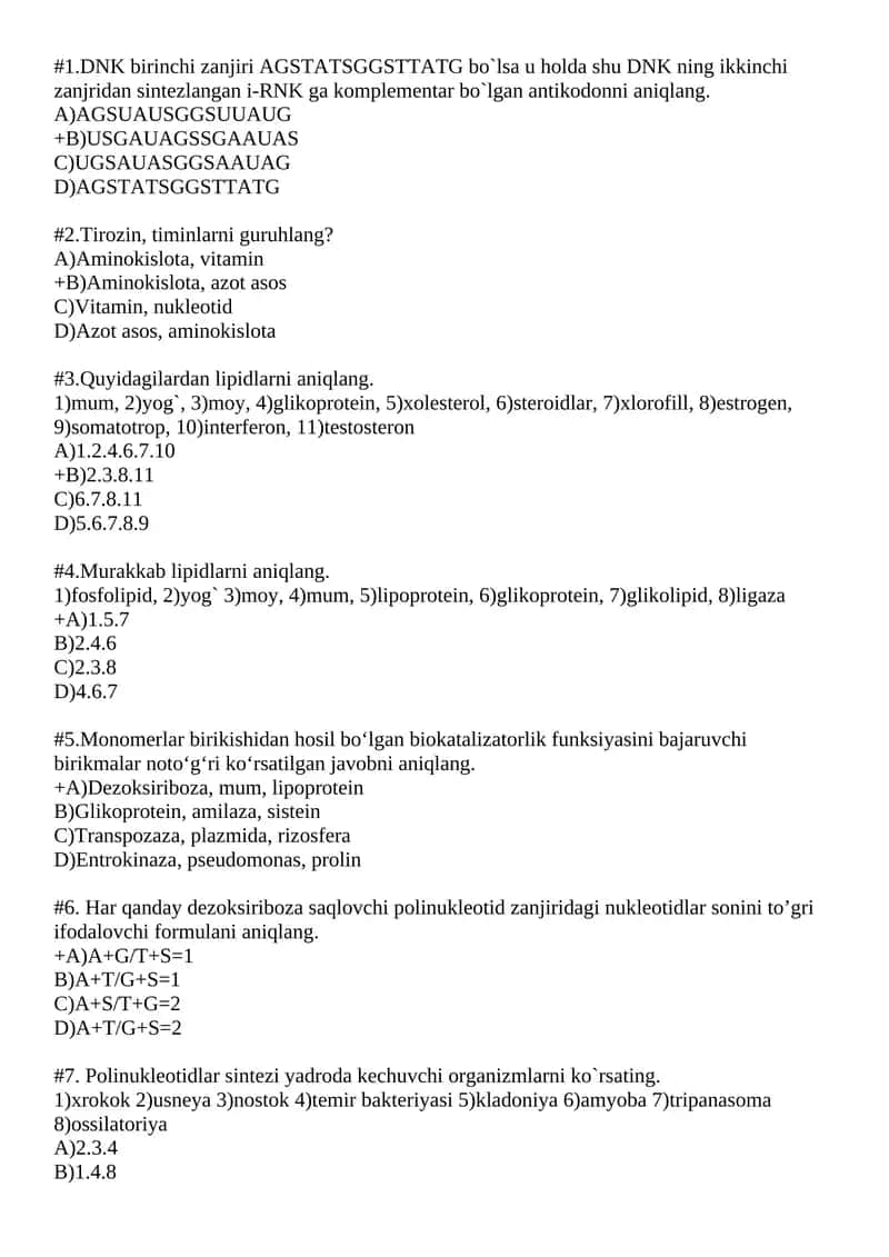 Quyidagi beyinlar aniqlang 1