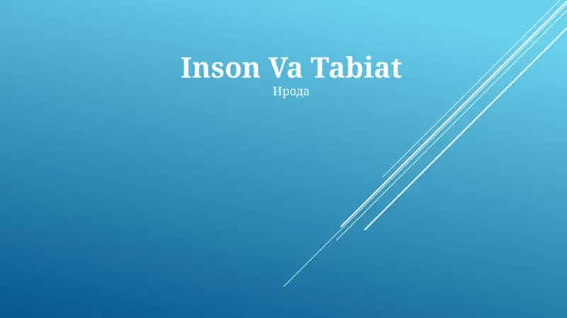 Inson Va Tabiat 1
