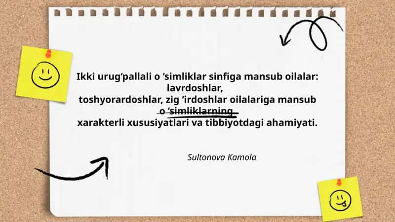 Ikki urug‘pallali o ‘simliklar sinfiga mansub oilalar 1