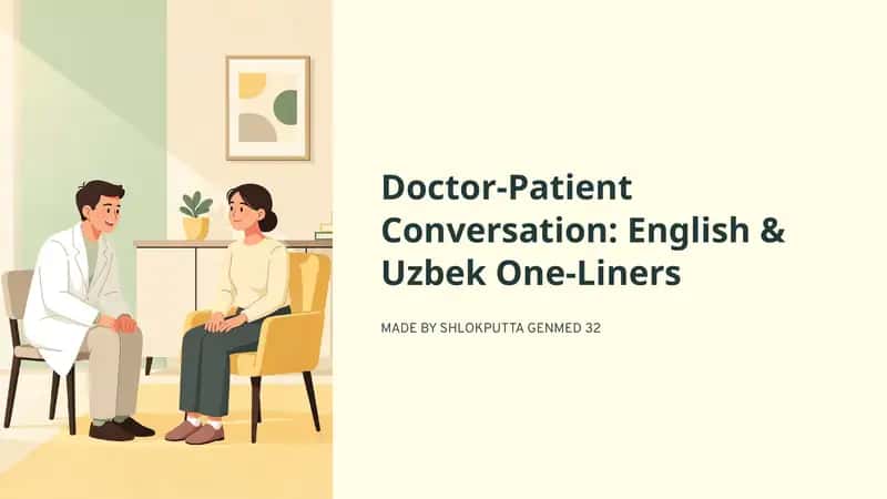 Doctor-Patient Conversation: English & Uzbek One-Liners 1