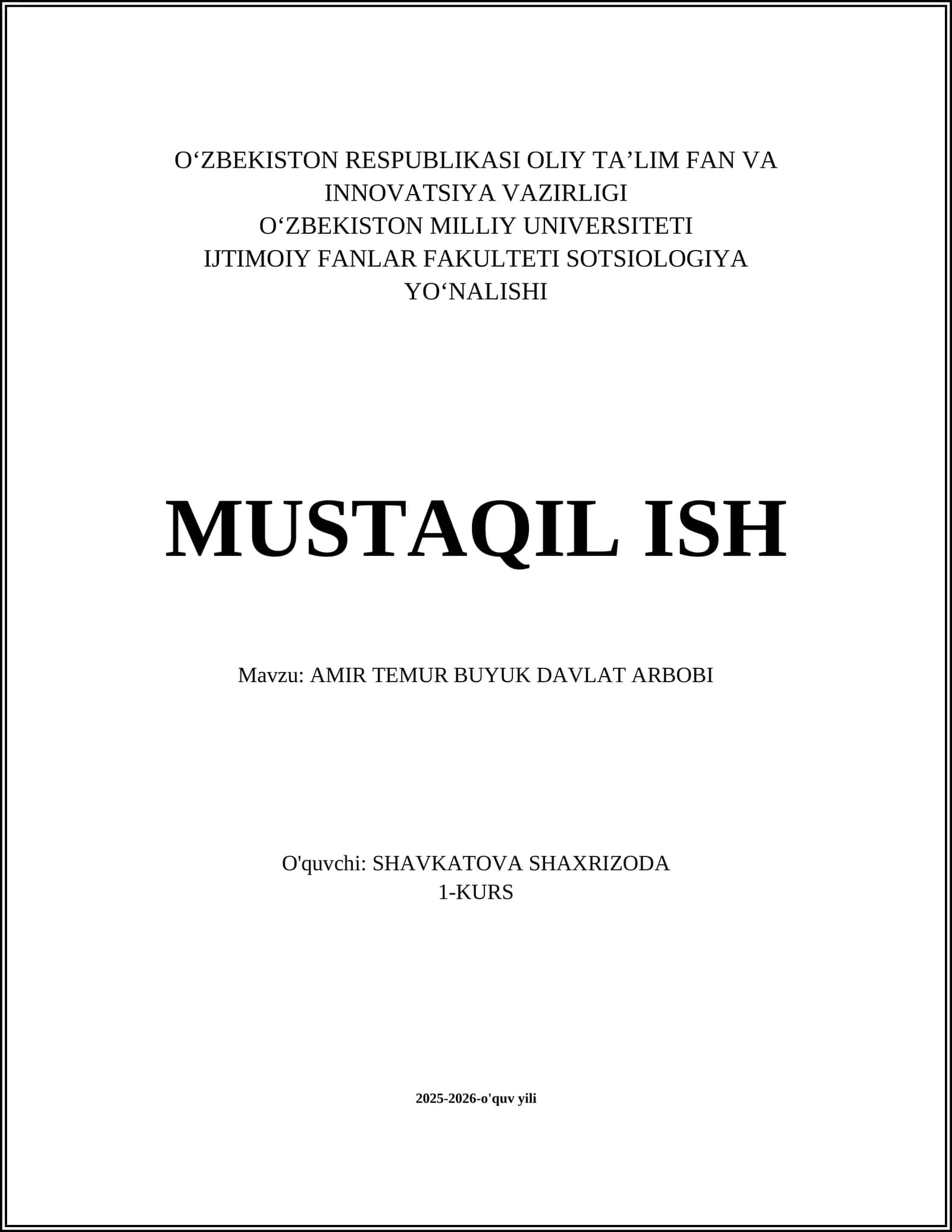 AMIR TEMUR BUYUK DAVLAT ARBOBI 1