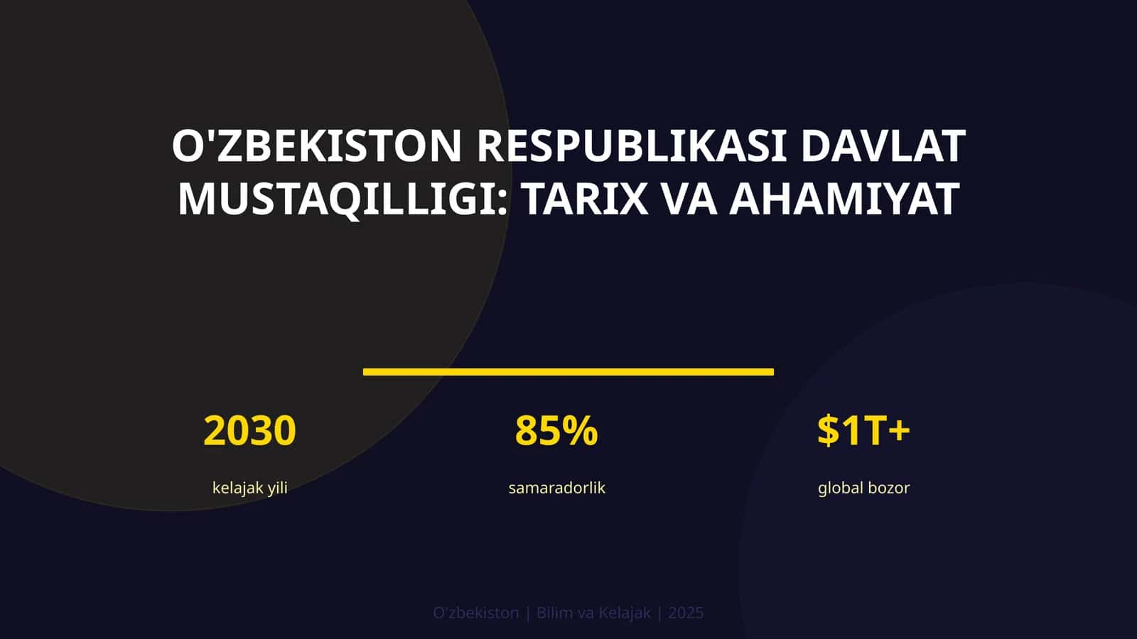 O'zbekiston RESPUBLIKASI DAVLAT MUSTAQILLIGI: TARIX VA AHAMIYAT 1