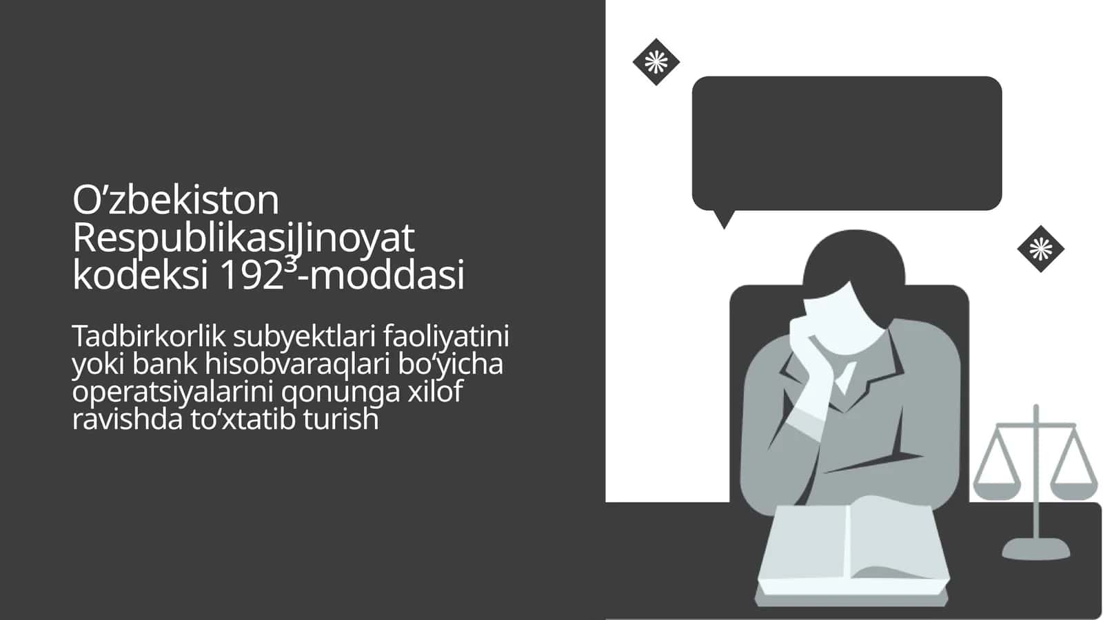 O’zbekiston Respublikasi Jinoyat kodeksi 192³-moddasi 1