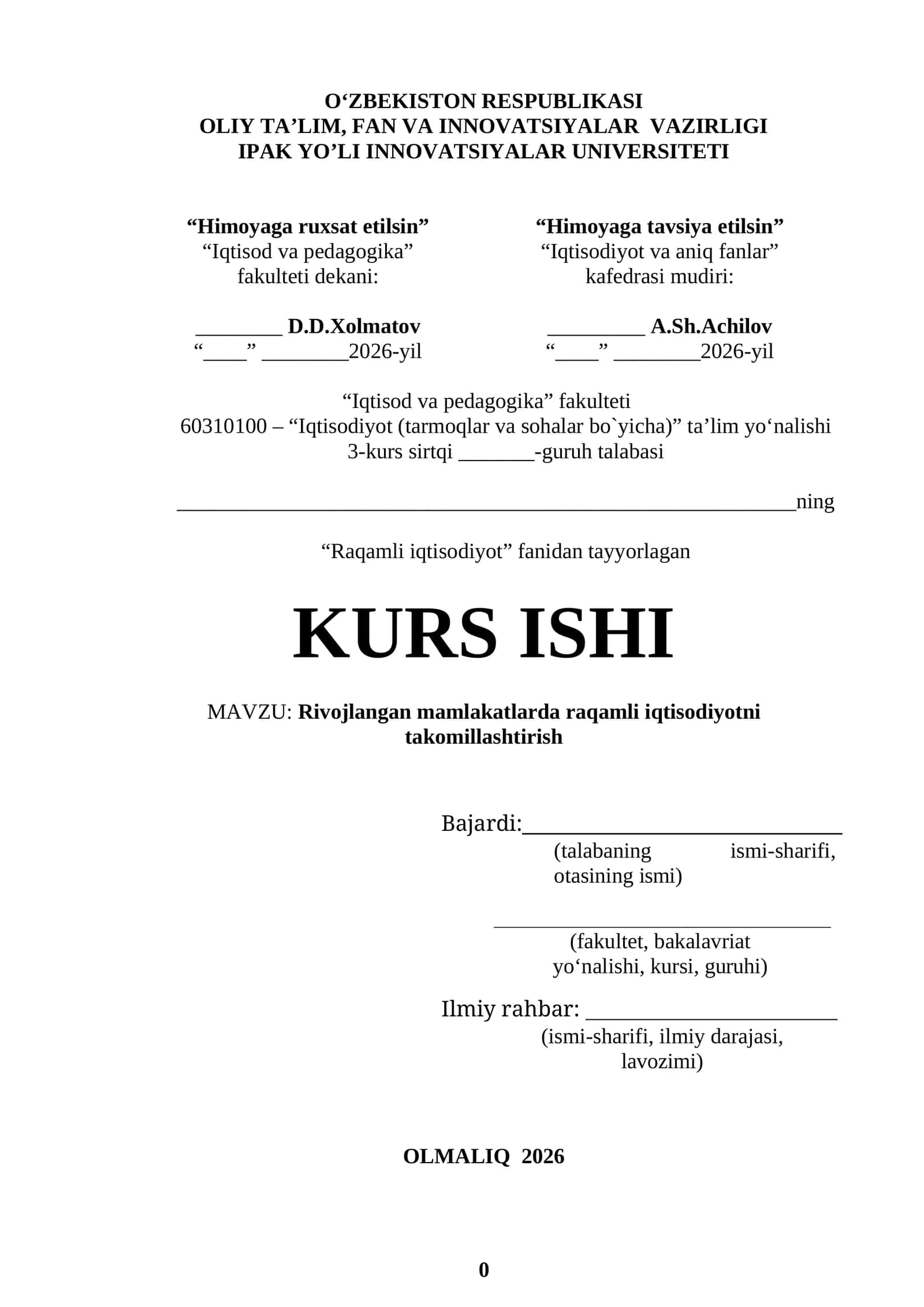 Rivojlangan mamlakatlarda raqamli iqtisodiyotni takomillashtirish 1