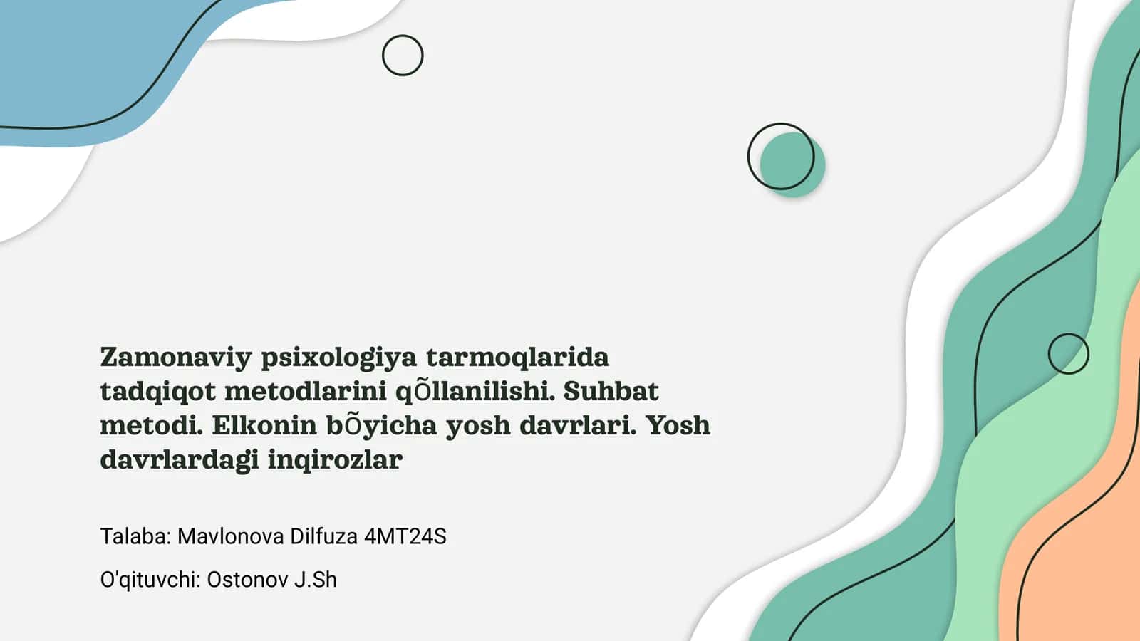 Zamonaviy psixologiya tarmoqlarida tadqiqot metodlari 1
