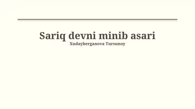Minish Texnikasi va Xavfsizlik 1