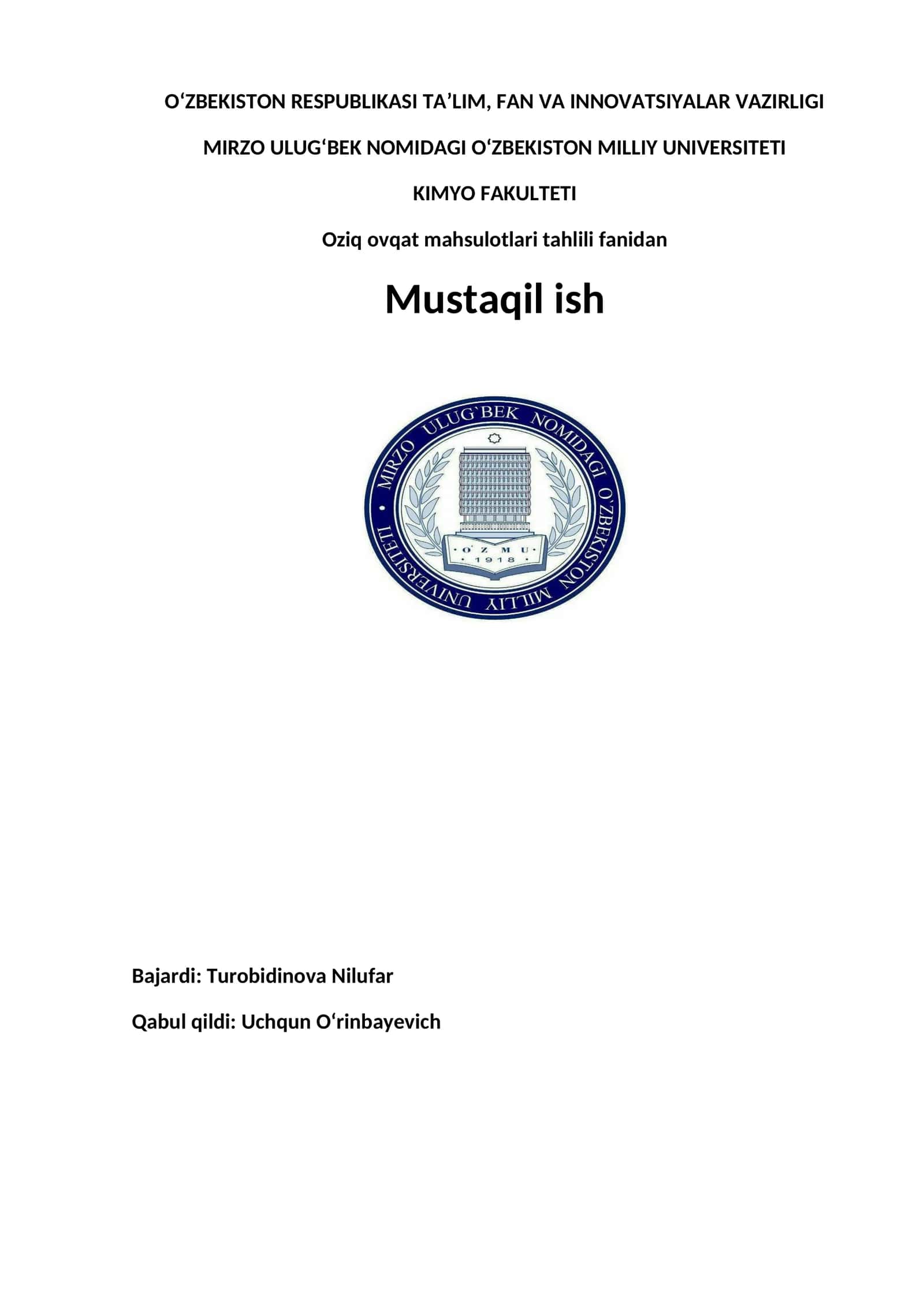 Laboratoriya ishi № 26 SUTDAGI KALIY VA NATRIYNI ANIQLASH 1